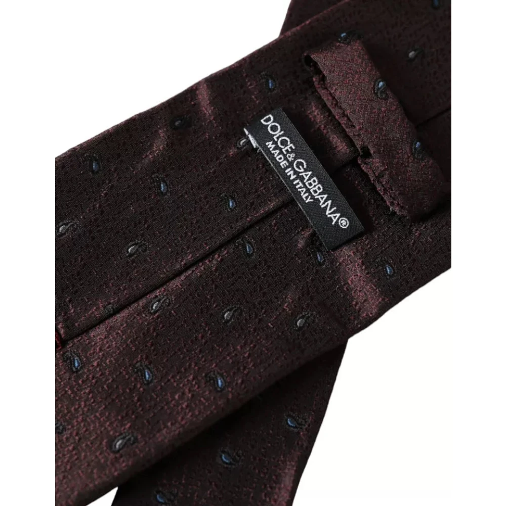 Dolce & Gabbana Bordeaux Fantasy Zijden Verstelbare Heren Stropdas Brown Heren