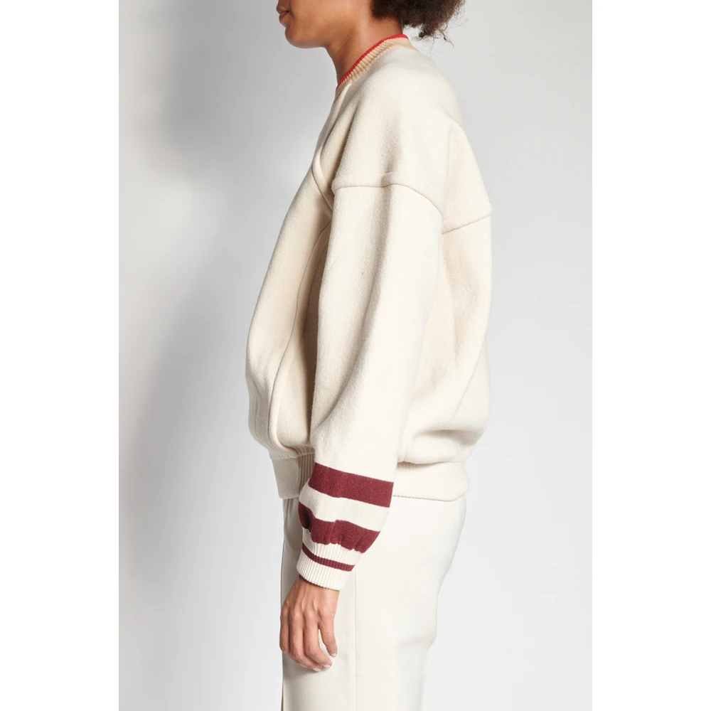 MRZ Ivoor Wol Kasjmier Crewneck Sweater Beige Dames