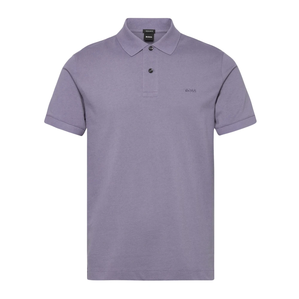 Hugo Men's Purple Polo Shirts, M, Cotton Polo Shirt With Logo