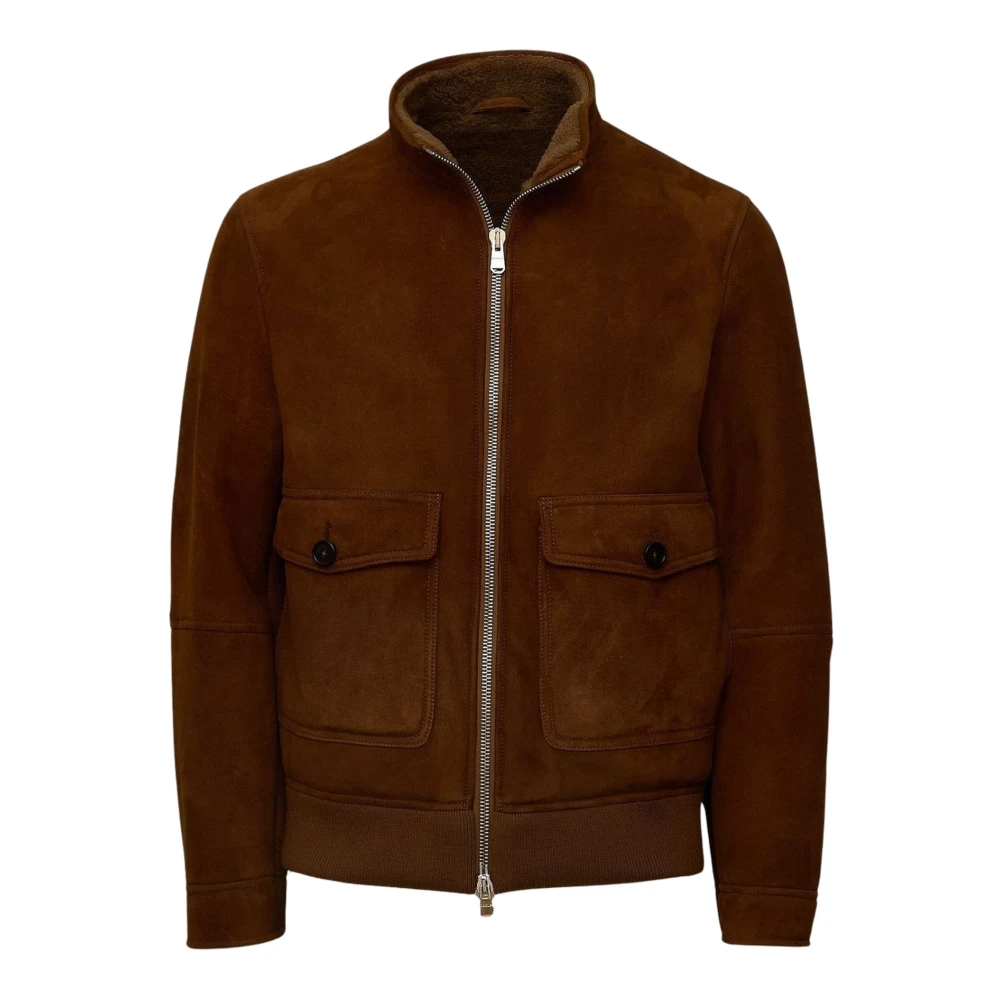 Dondup Uomo Marrone - Giacca In Shearling Con Collo Alla Coreana - Jackets - L
