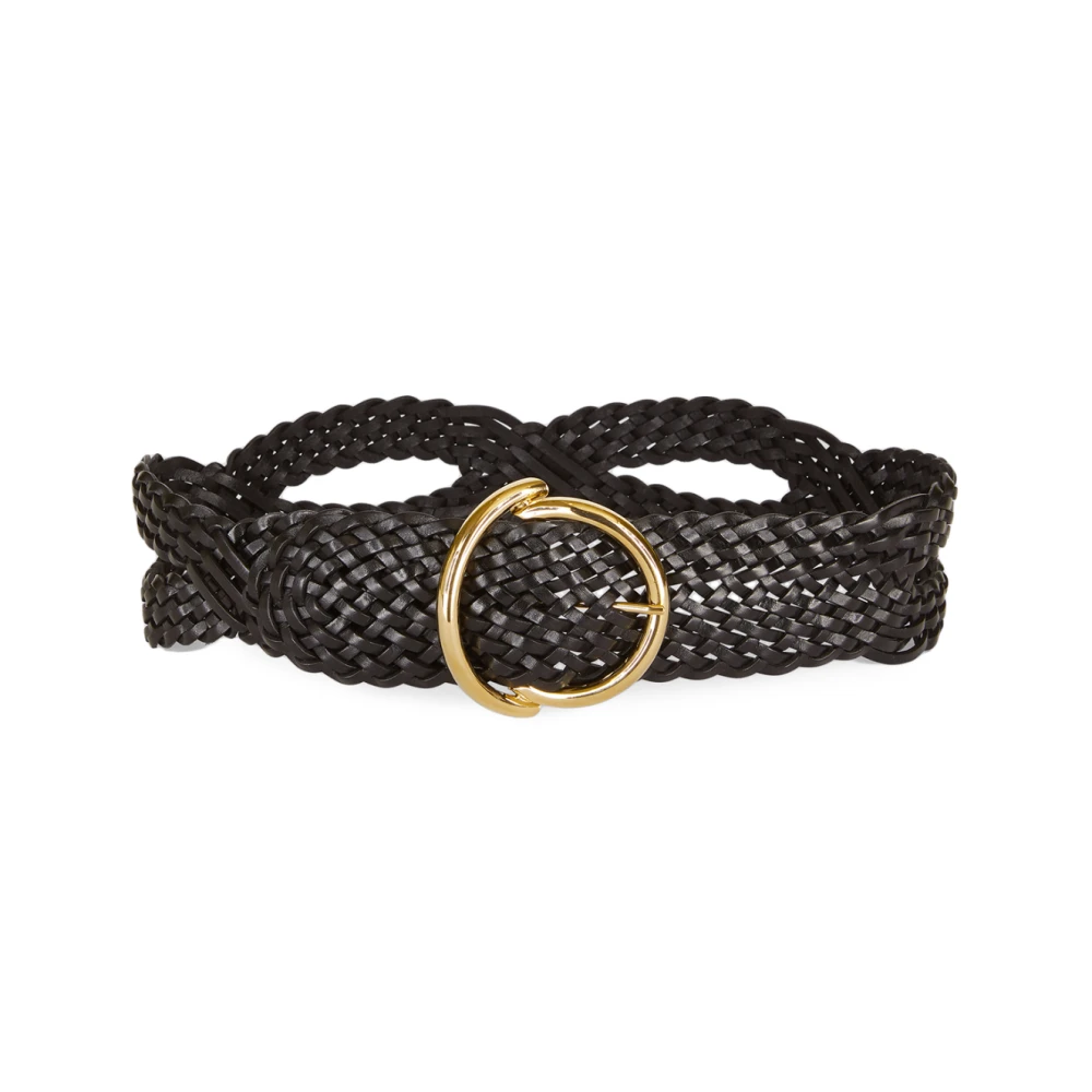 ETRO Gevlochten leren riem met gesp Black Dames
