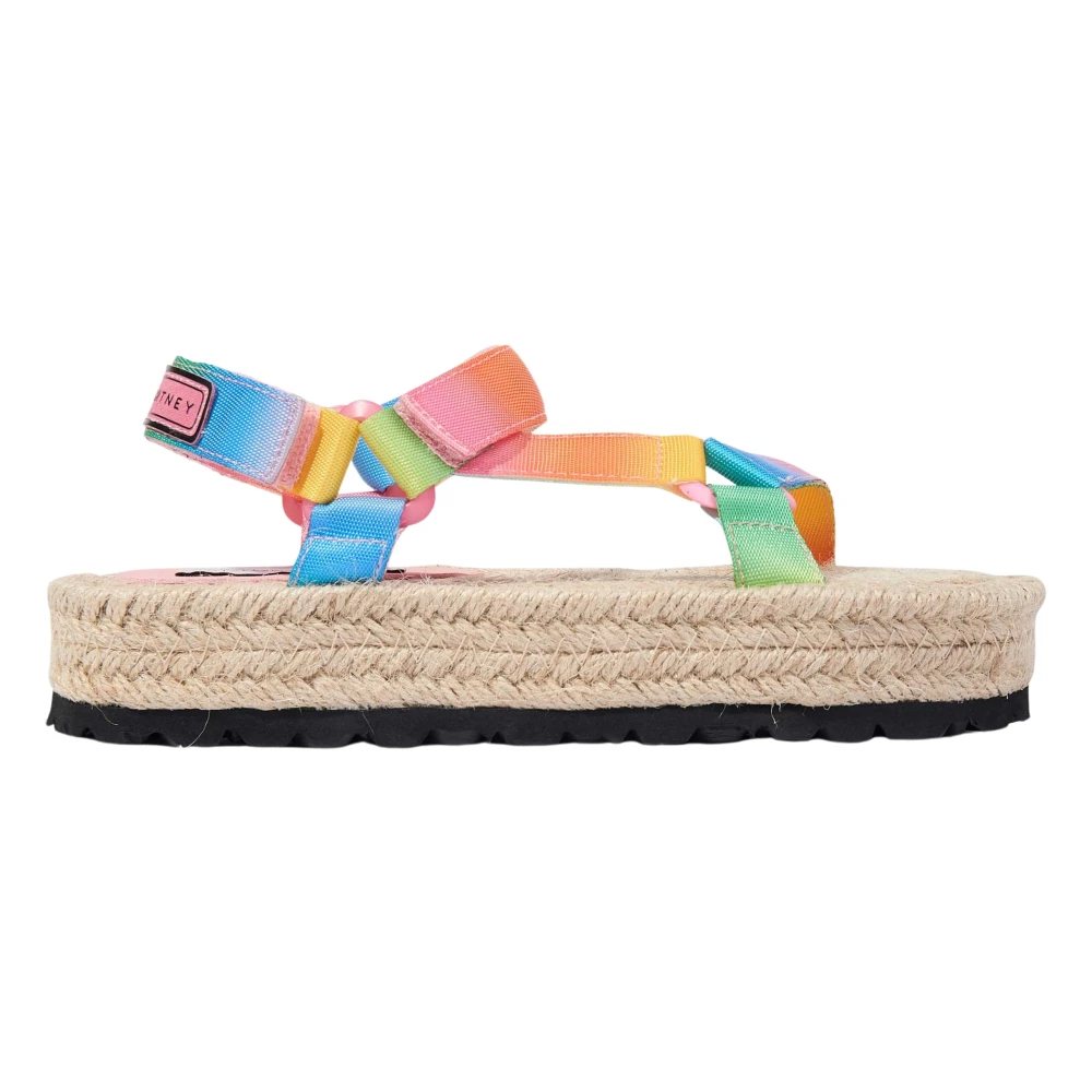 Stella Mccartney Girls Multicolor Sandals,, Multicolour Logo Tape Sandals For Size 35 Eu