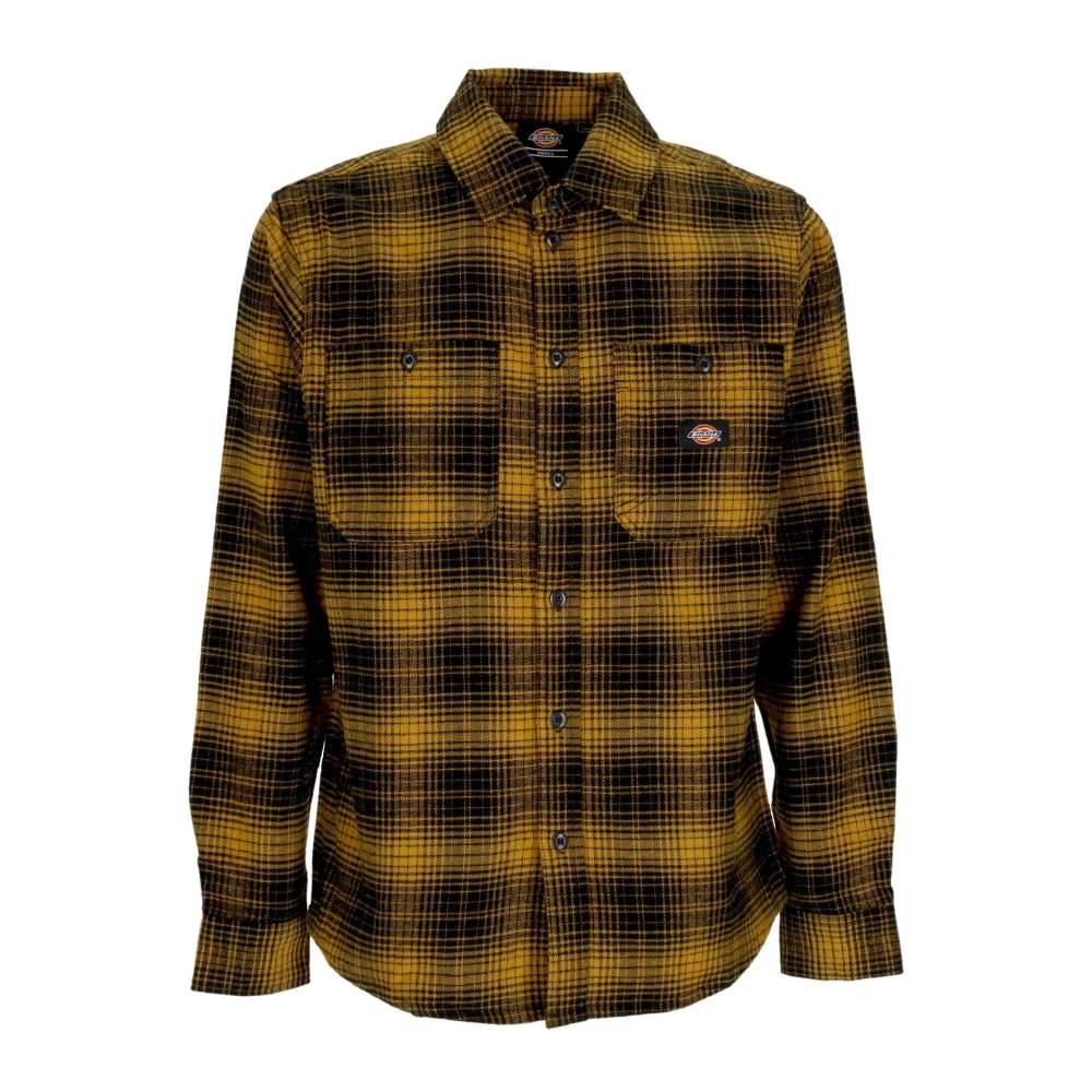 Dickies Lange mouw knoopshirt met zakken Brown Heren