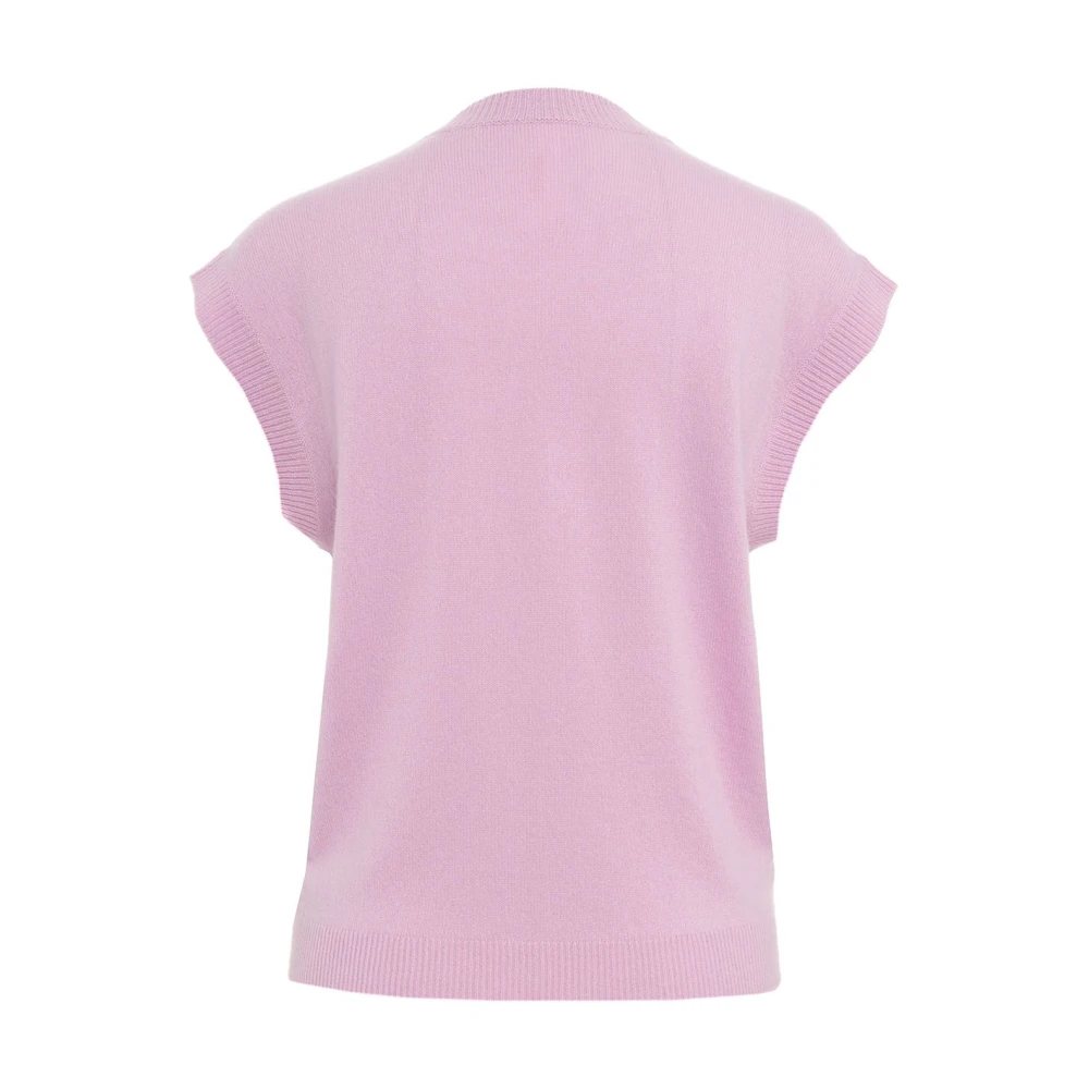 MVM Roze Kasjmier V-hals Gilet Gebreide kleding Pink Dames