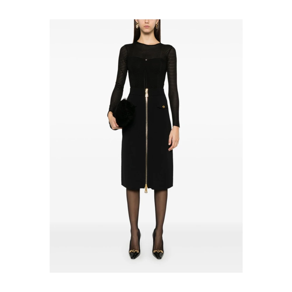 Elisabetta Franchi Zwart Bovenkleding voor Vrouwen Aw24 Black Dames