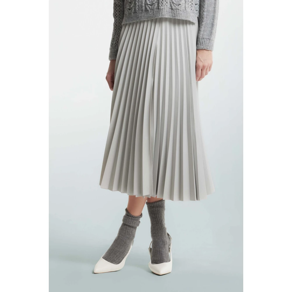 Kocca Geplooide Viscose Rok Gray Dames