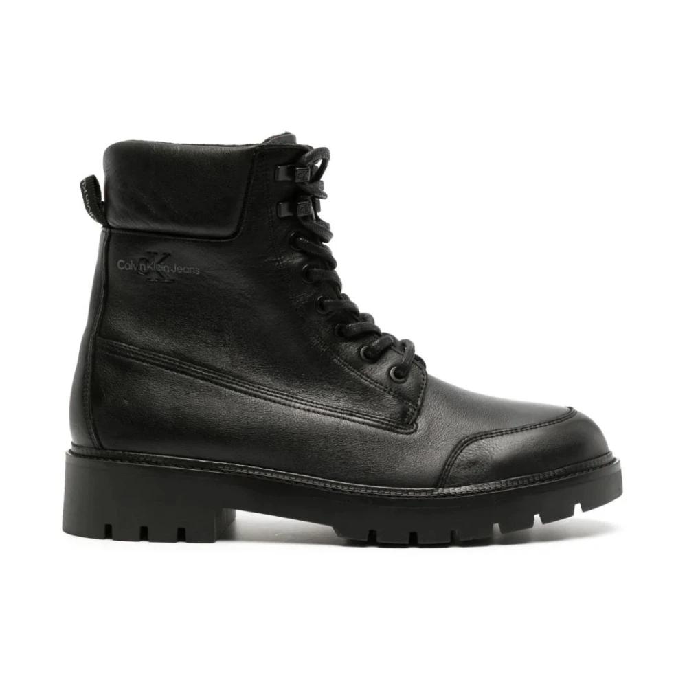 Calvin Klein Jeans Men's Black Combat Laceup Booties