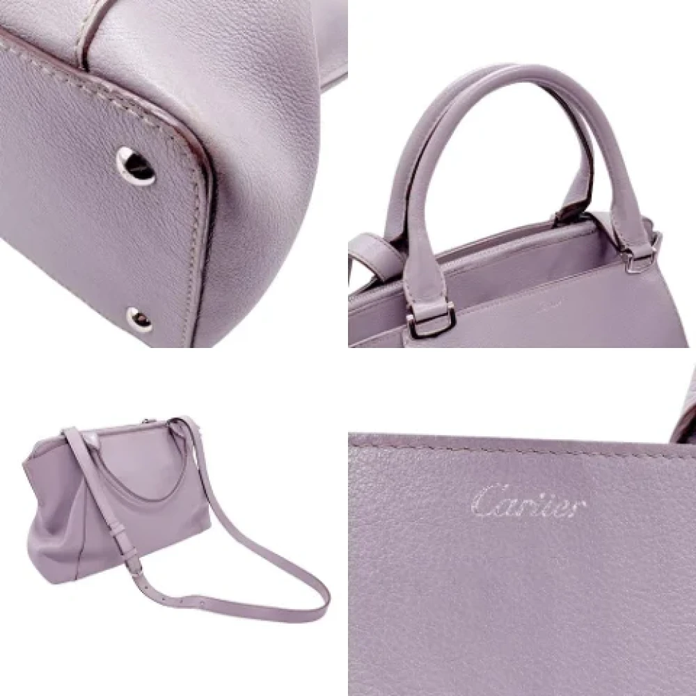 Cartier Vintage Pre-owned Leather handbags Purple Dames