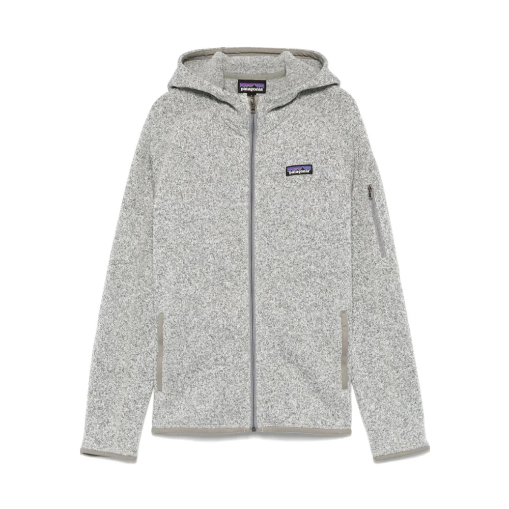 Patagonia Gebreide textuur hoody met fleece voering White Dames