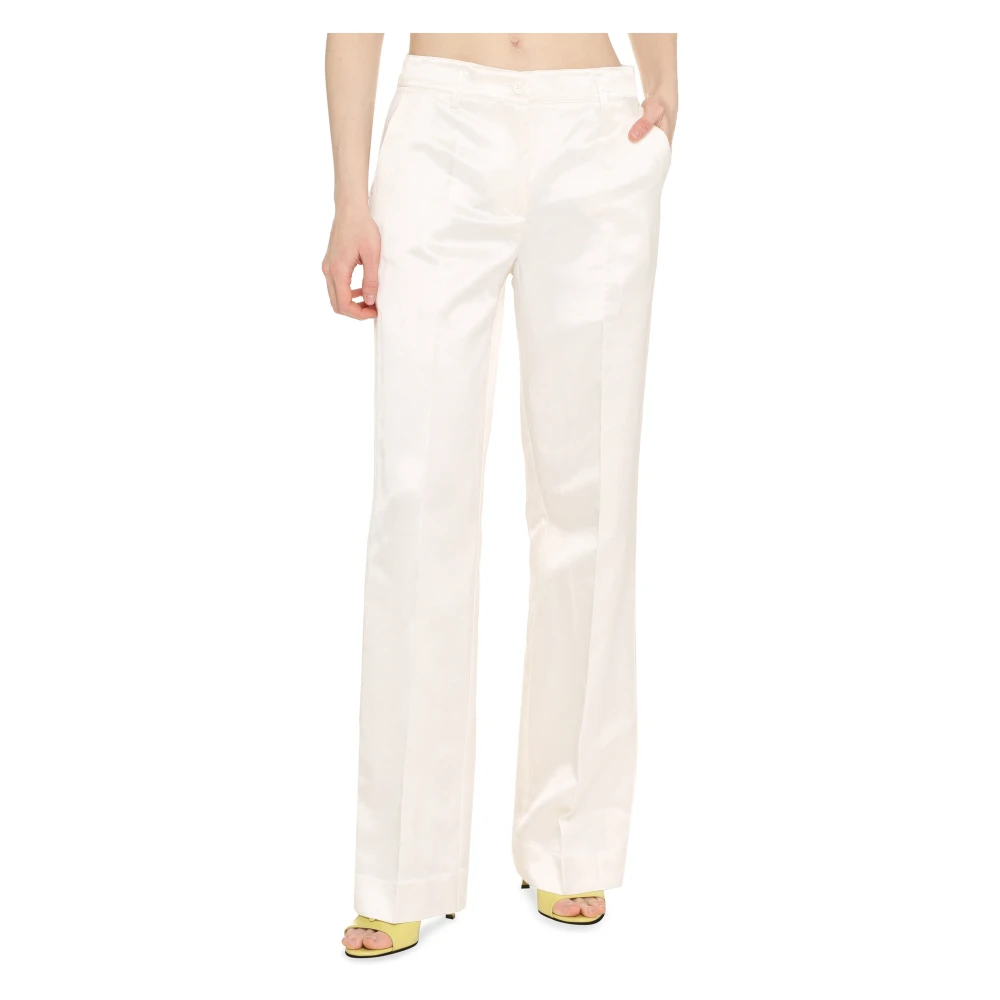 P.a.r.o.s.h. Viscose Zijden Broek met Zakken White Dames