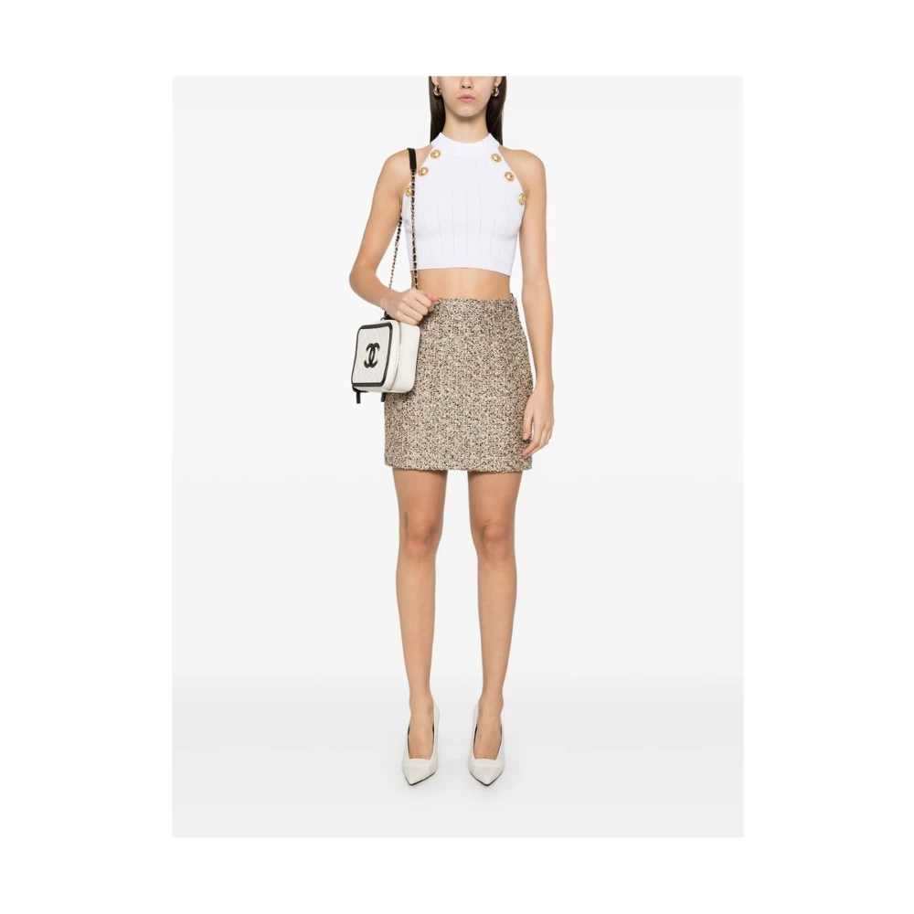 Balmain Witte Halternek Mouwloze Top White Dames