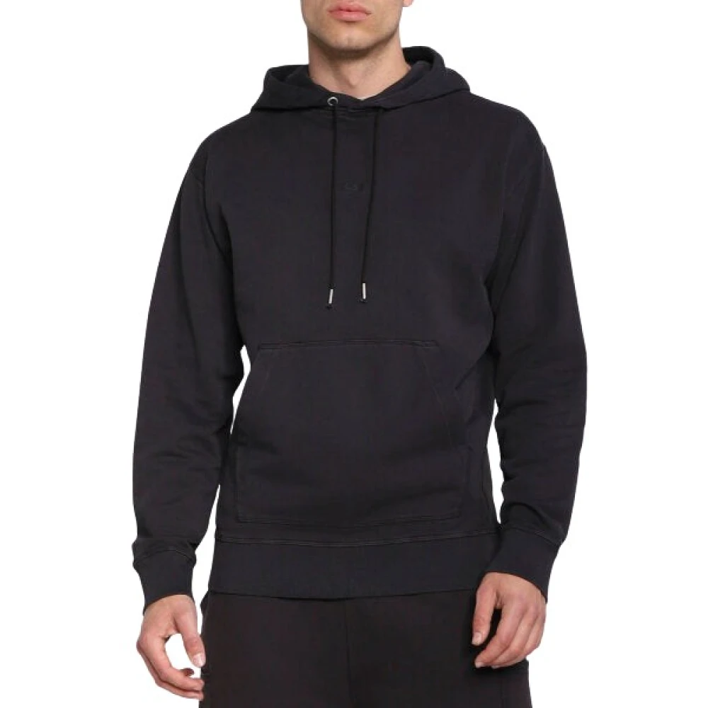 Hugo Boss Dark Blue Cotton Logo Details Hooded Sweatshirt Blue, Herr