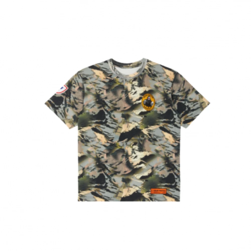 Heron Preston Camouflage T-shirt - Grön/Vit Ekologisk Bomull Green, Herr