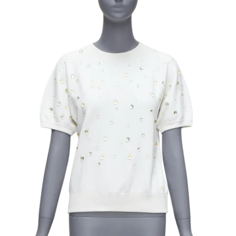 Chanel Vintage Pre-owned Cotton tops White Dames