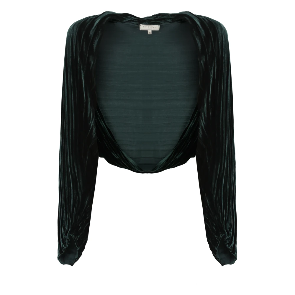 Antonelli Firenze Groene Velvet Shawl Sweaters Green Dames