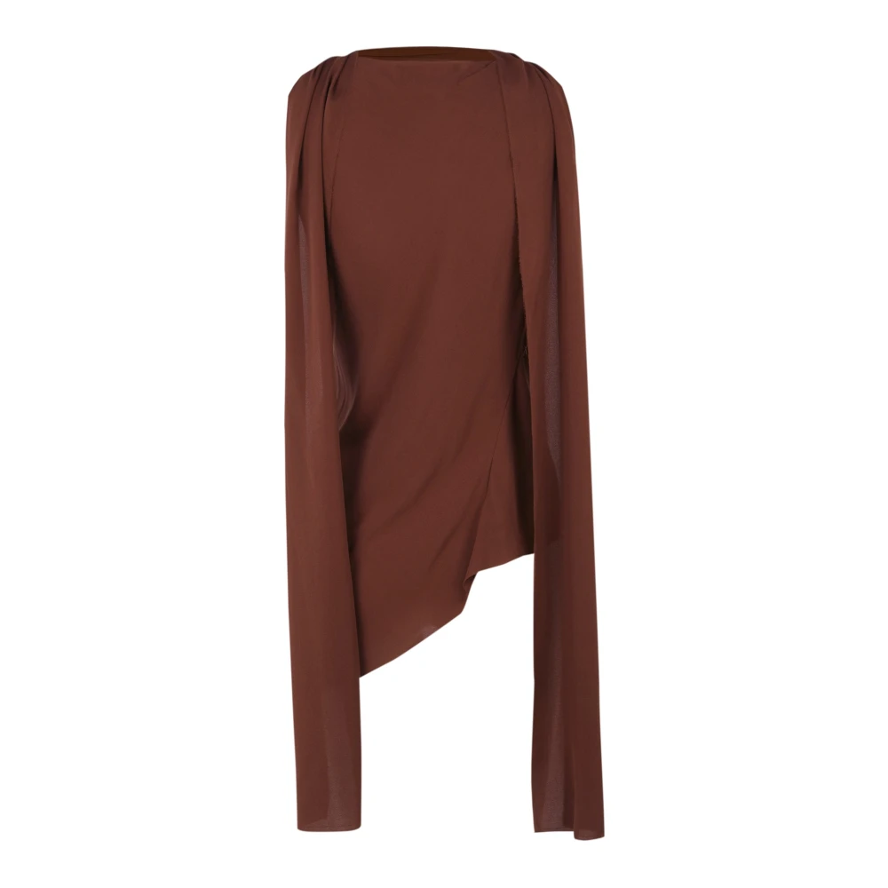 Cortana Zijden Stretch Top met Geïntegreerde Sjaal Red Dames