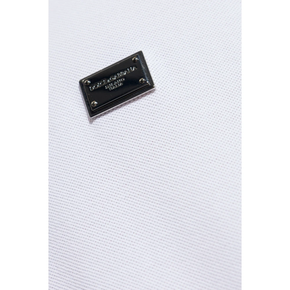 Dolce & Gabbana T-shirt met logoplaatje White Heren