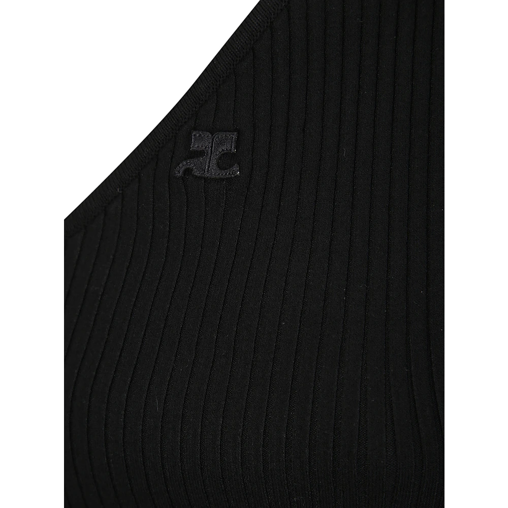 Courrèges Ribgebreide Top Black Dames