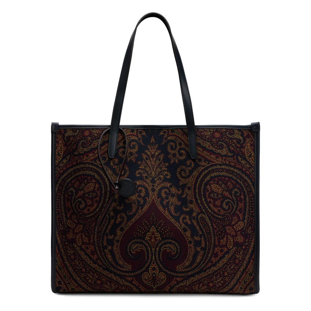 Etro Brown Tote Bag With Paisley Pattern - Female - Shopping Bags - One Size - Bags