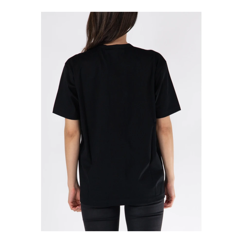 Junya Watanabe T-Shirt met Frontprint Ronde Hals Black Dames