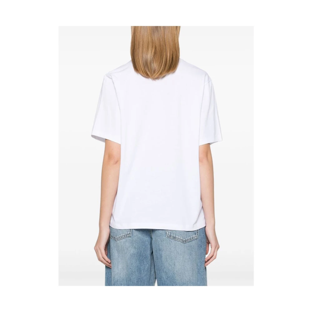 Victoria Beckham Wit Be Honest Print T-shirt White Dames