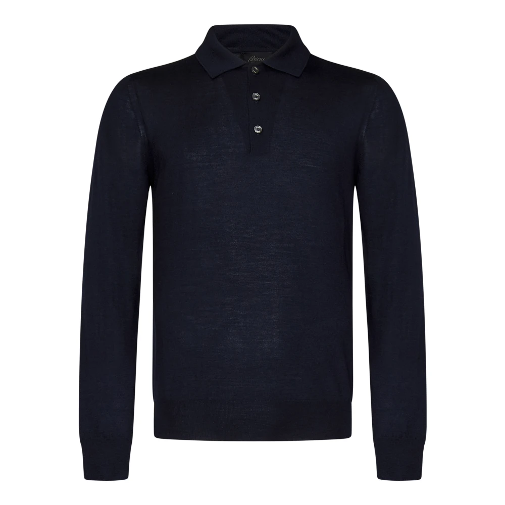 Brioni Blauwe Wol Zijde Kasjmier Sweatshirt Aw24 Blue Heren