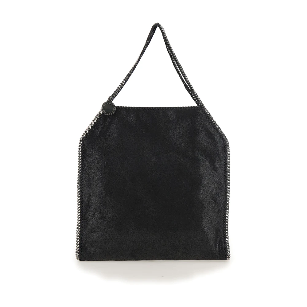 Stella McCartney Svart Ecoleather Handväska med Diamantliknande Kedja Black, Dam