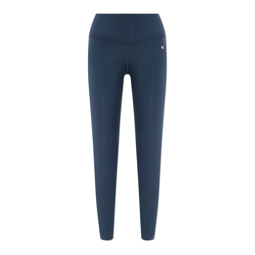 Anine Bing Logo Leggings Blue Dames