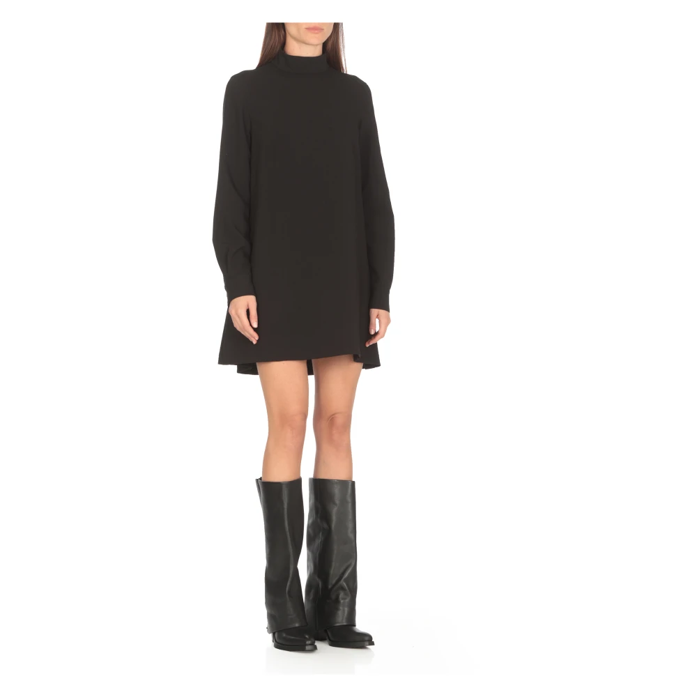 pinko Zwarte jurk met hoge hals Black Dames
