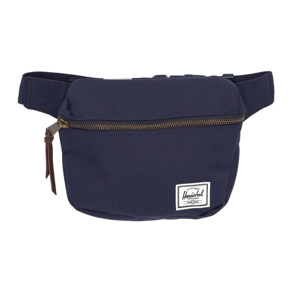 Herschel Gestreepte Bum Bag met leren rits Blue Heren