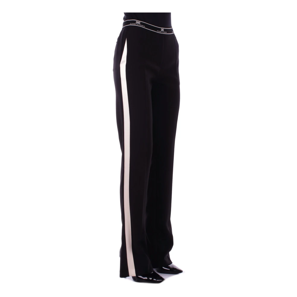 Elisabetta Franchi Zwarte broek met logodetail Black Dames