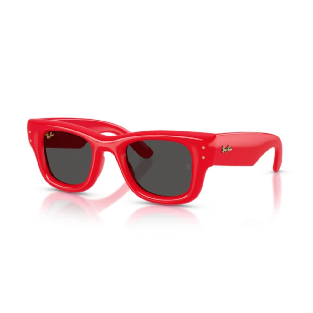 Ray-Ban Sunglasses Wayfarer Puffer - Red Frame Black Lenses 50-23, RB4940 - Image 3