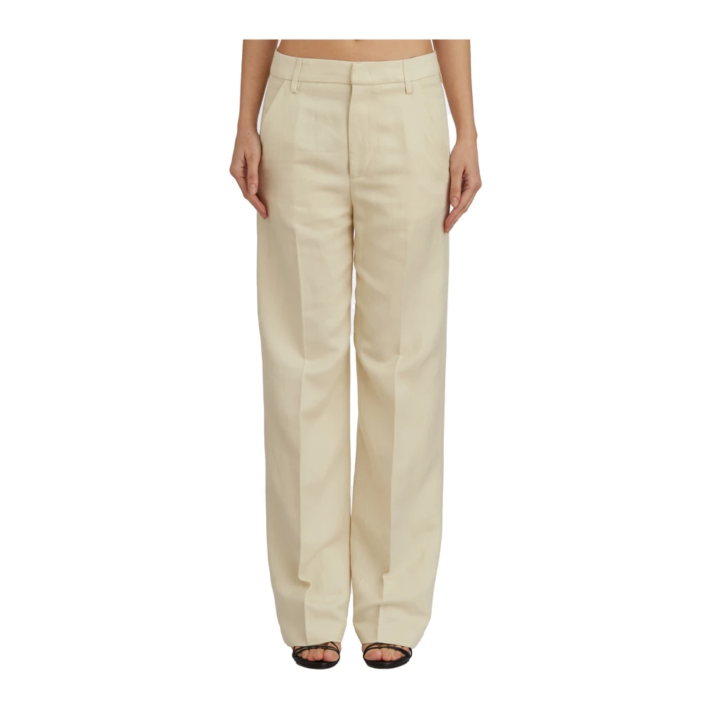 Dondup Viscose en Linnen Reina Broek Beige Dames