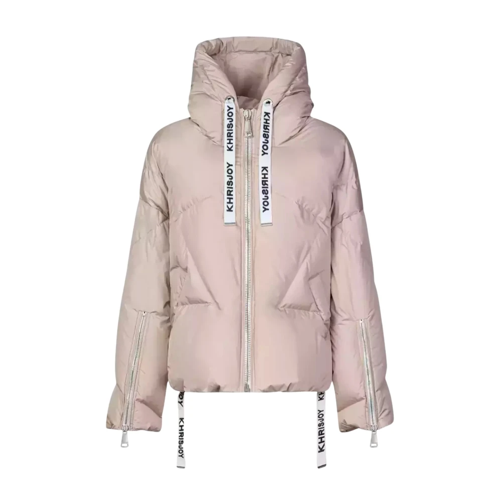 Khrisjoy Beige Donsjas met Geometrische Quilting Beige Dames