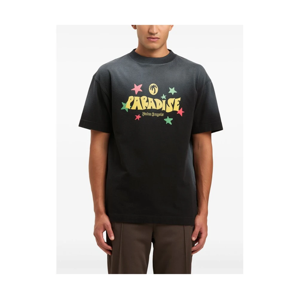 Palm Angels Zwart Crew Neck T-shirt Black Heren