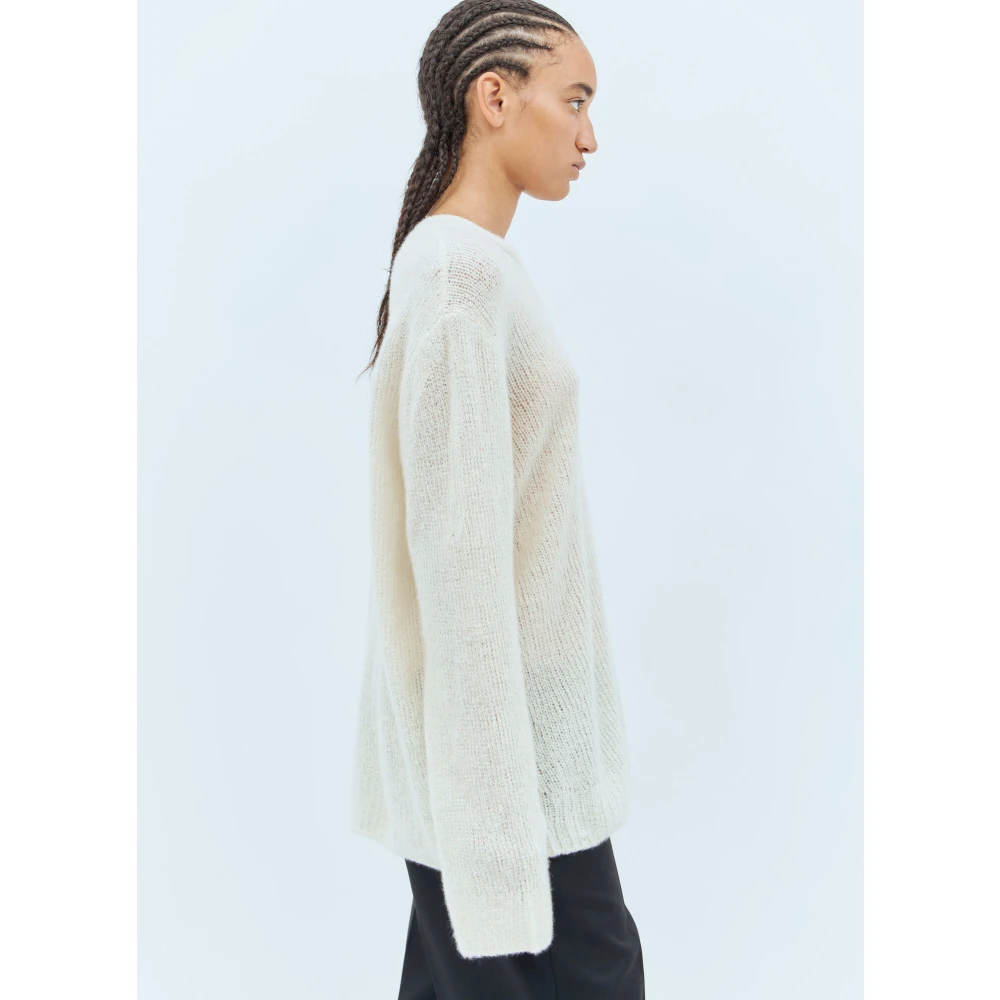 The Row Kasjmier Gebreide Crewneck Sweater Beige Dames