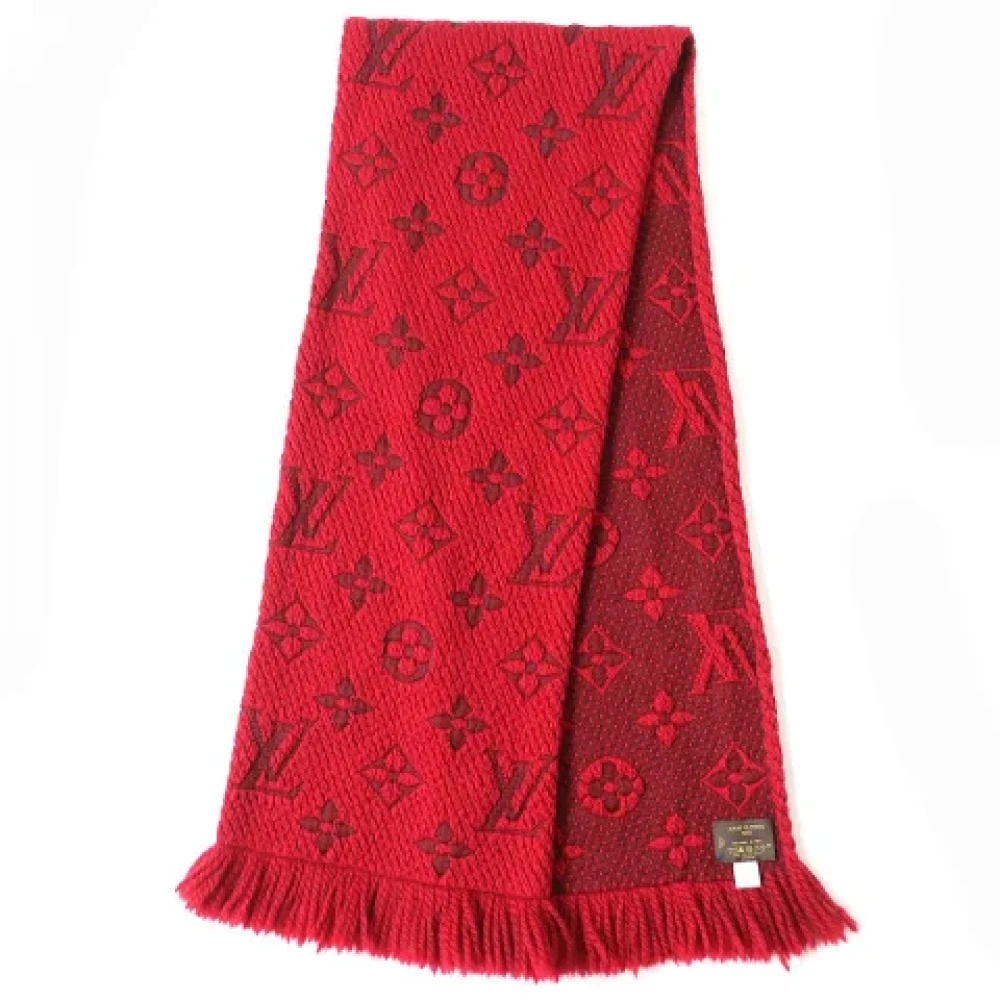Louis Vuitton Vintage Pre-owned Wool scarves Red Dames