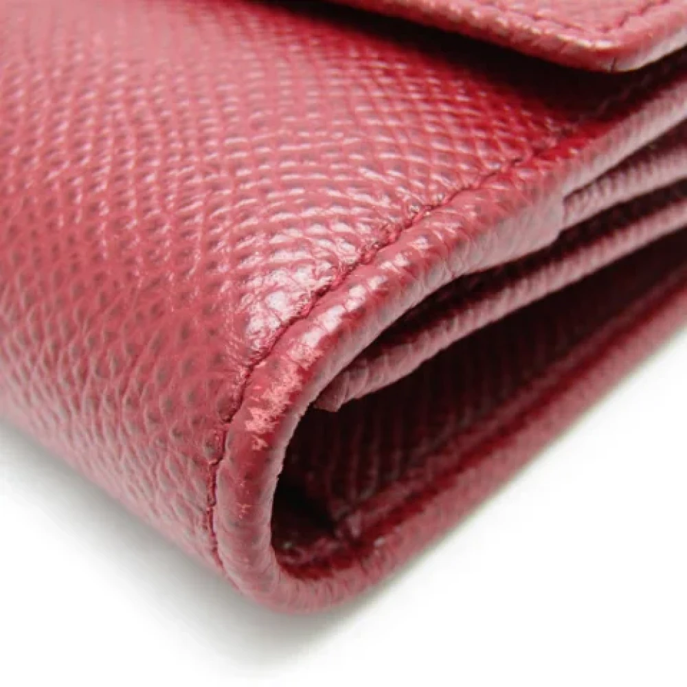 Bvlgari Vintage Pre-owned Leather wallets Red Dames