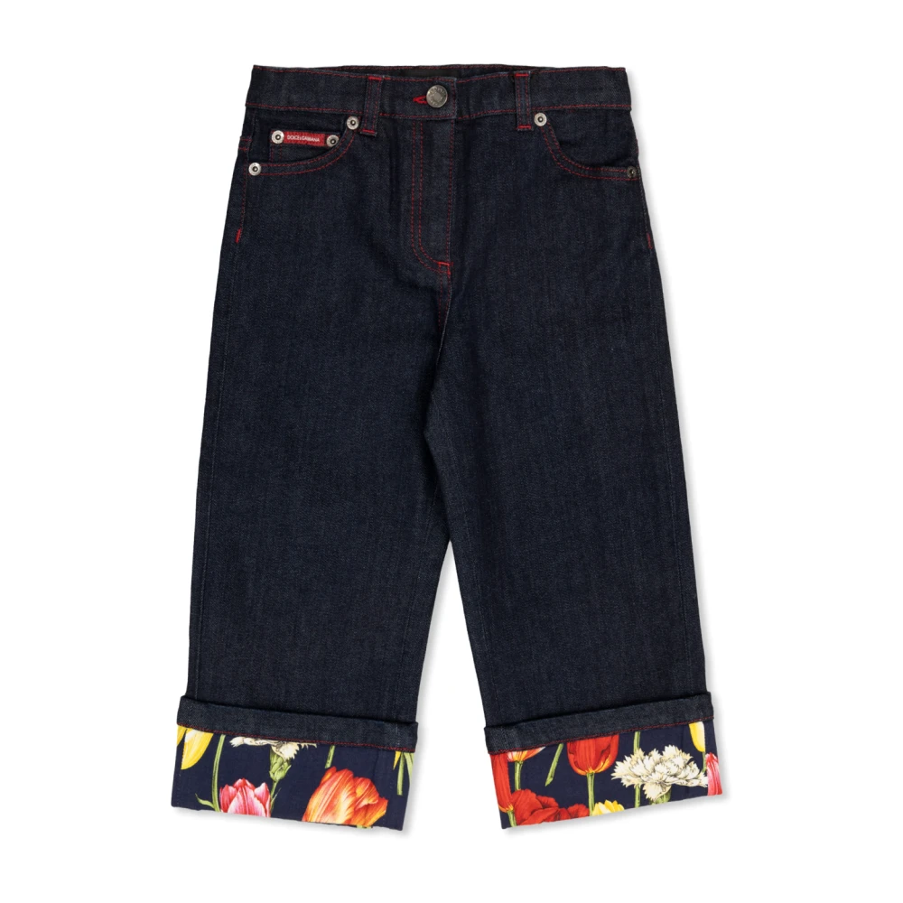 Dolce & Gabbana Jeans med blommigt mönster Blue, Unisex