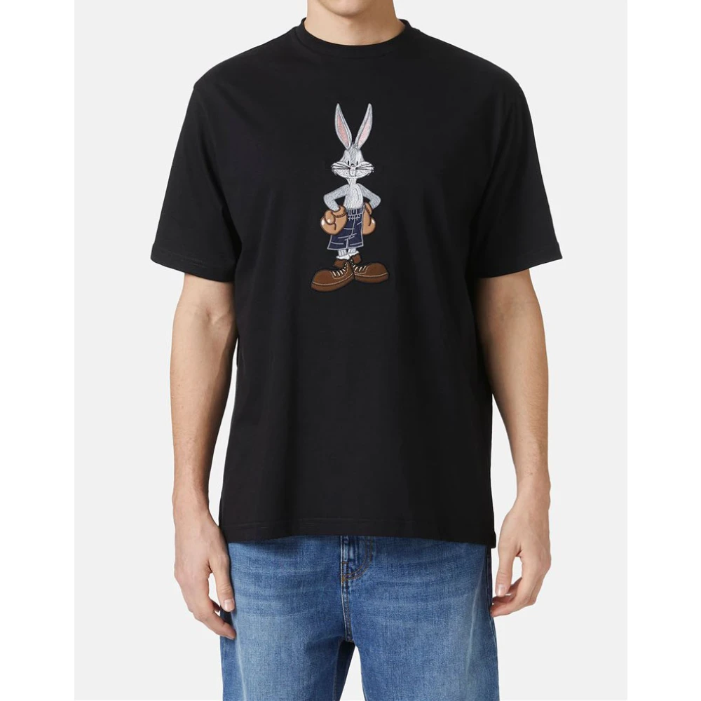 Iceberg De Re-Edit T-shirt met cartoonafbeeldingen Black Heren
