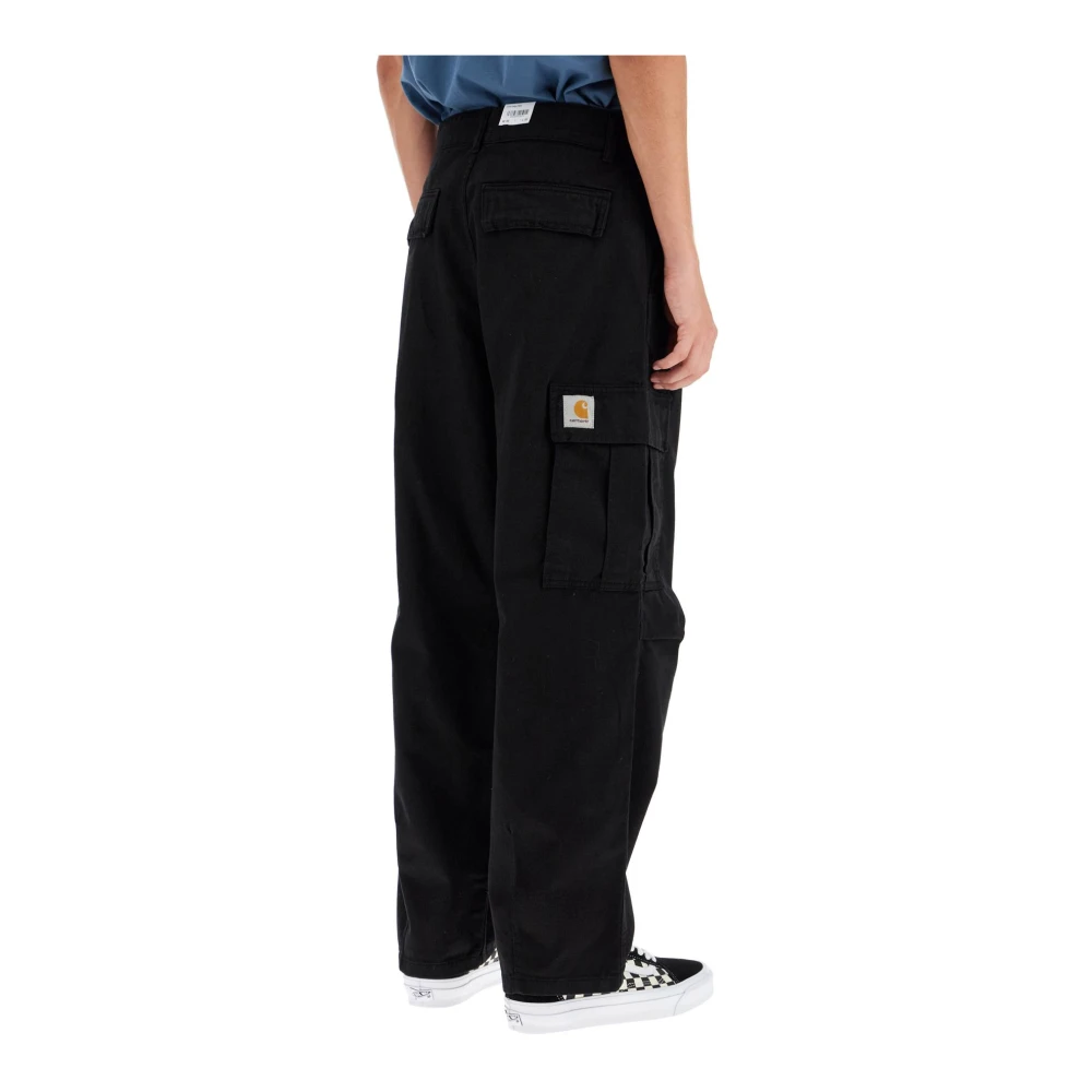 Carhartt WIP Cargo Broek in Katoen Twill Black Heren