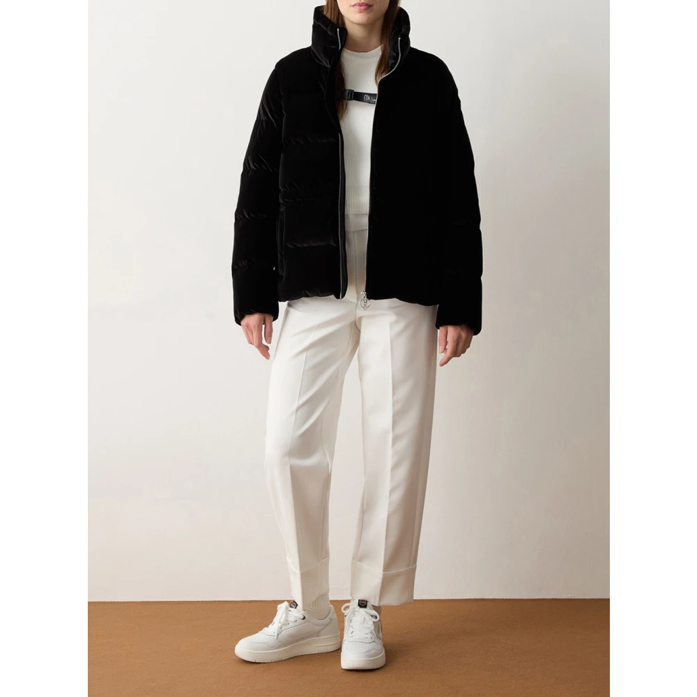 Colmar Zwarte Fluwelen Gewatteerde Pufferjas Black Dames