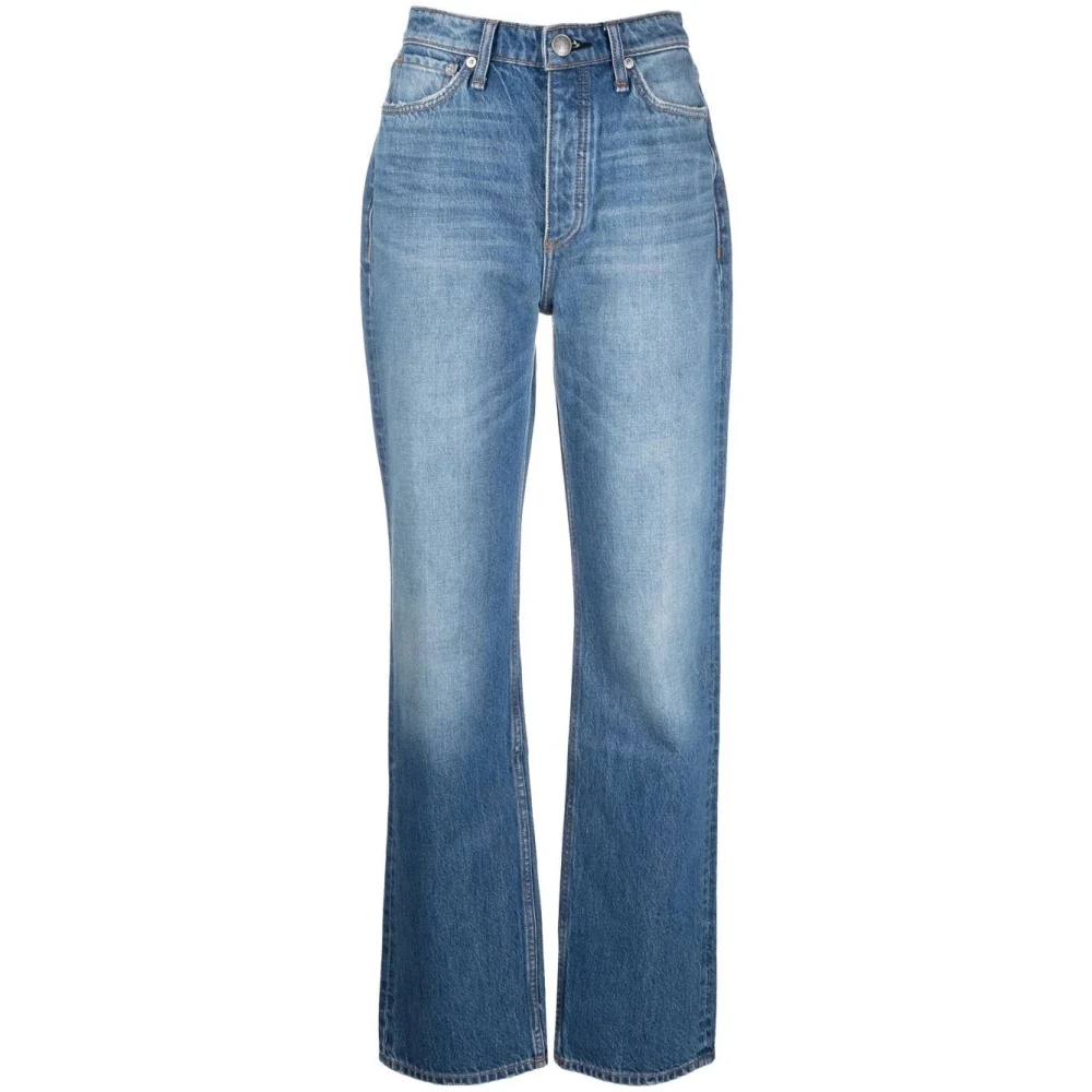Rag & Bone Blauwe High-Rise Straight Jeans Blue Dames