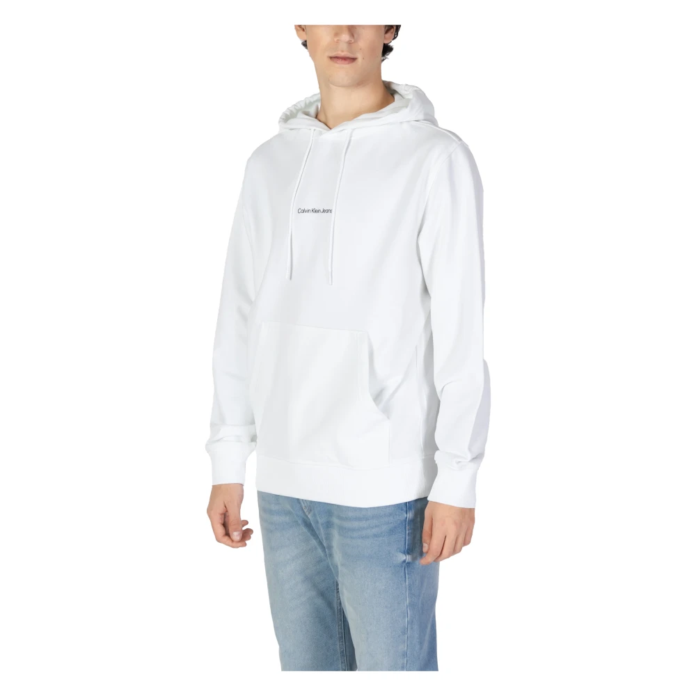 Calvin Klein Jeans Monogram Katoenen Trui Herfst Winter Collectie White Heren
