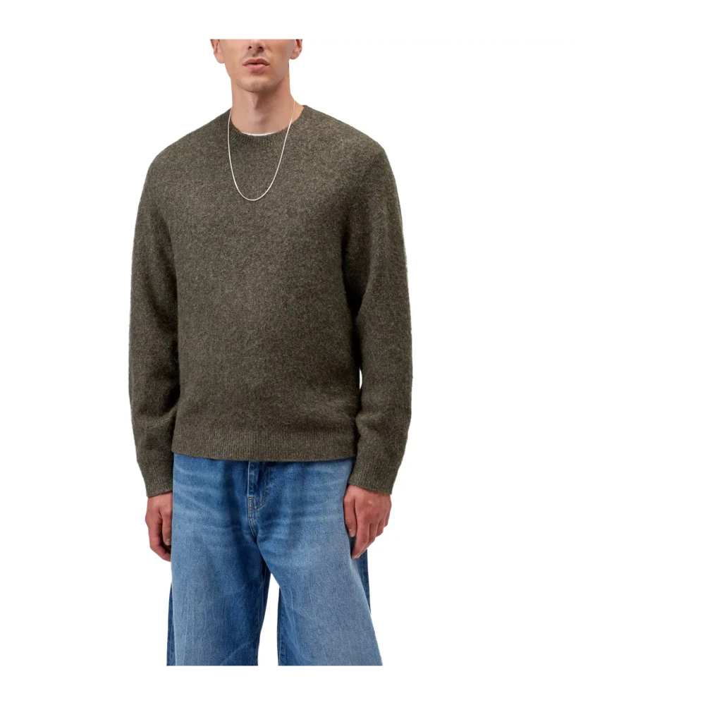 Carhartt Wip Uomo Verde Carhartt Wip_maglione In Misto Lana 'Curtis' Con Logo Ricamato_verde_m_uomo - Immagine 6