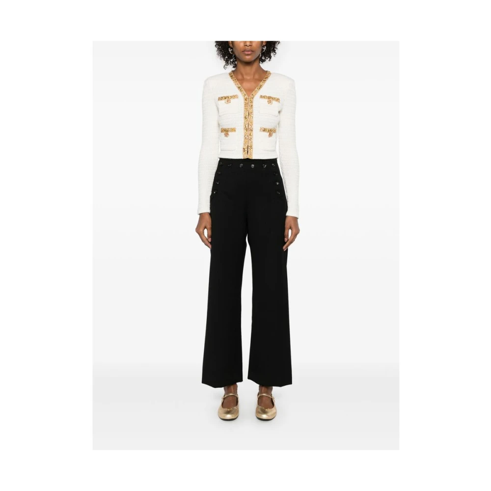 Self Portrait Beige Gebreide Trui met Zakken Beige Dames