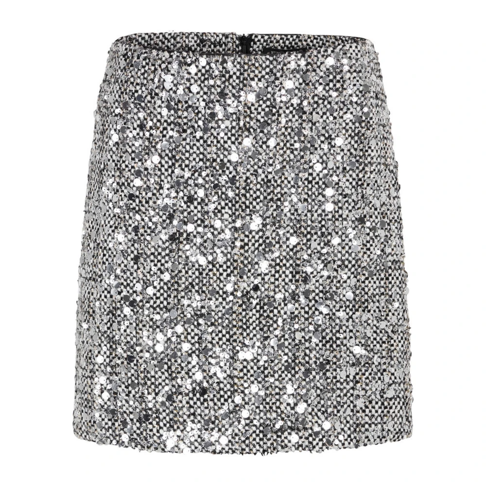 Bruuns Bazaar Paillet Rok Zwart Wit Gray Dames