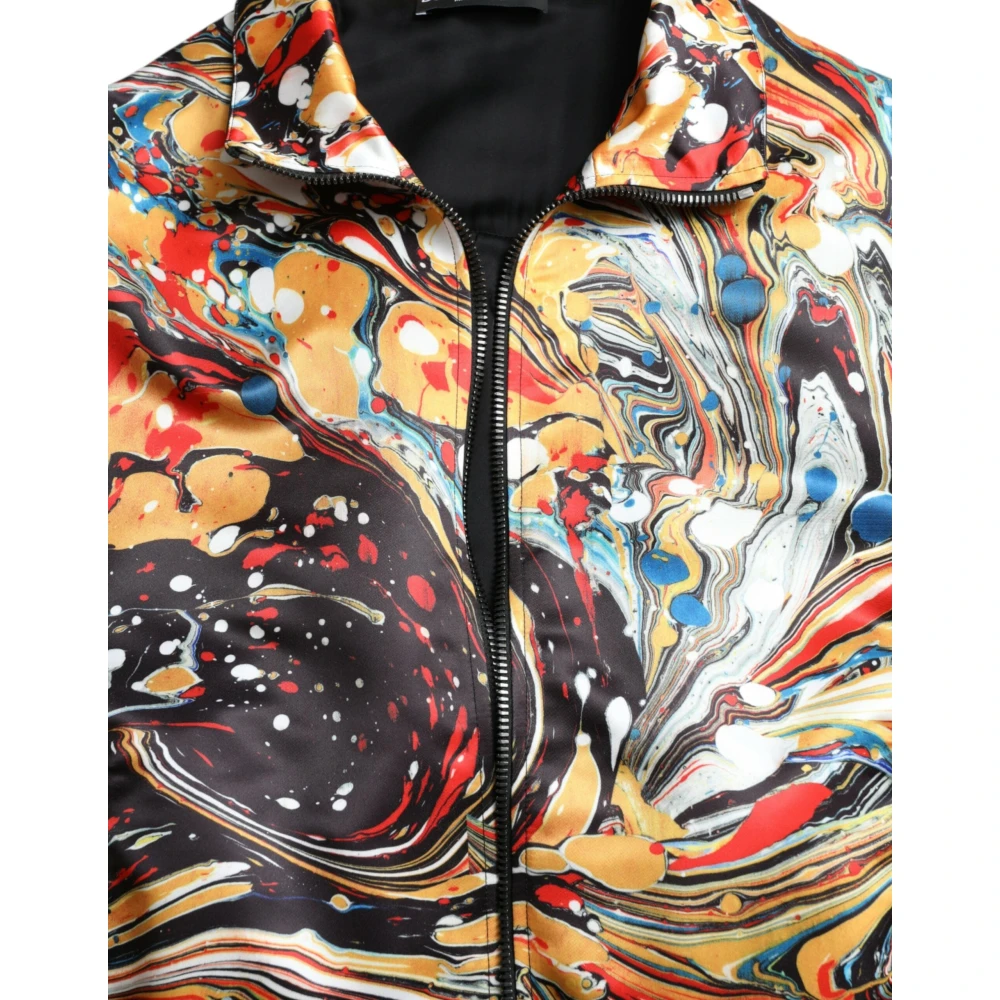 Dolce & Gabbana Kleurrijke Abstracte Bomberjack Multicolor Heren