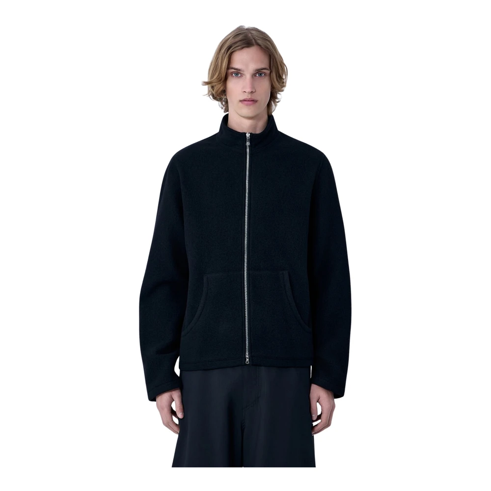 Rier Mannelijk Zwart Fitness Heren, M, Wol, Wool Zip-Up Jacket