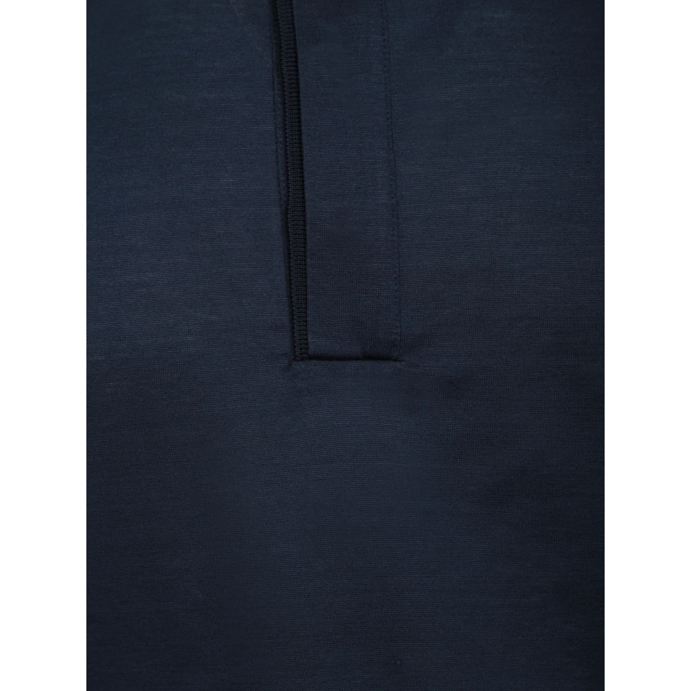Canali Minimalistisch Katoenen Poloshirt Blue Heren